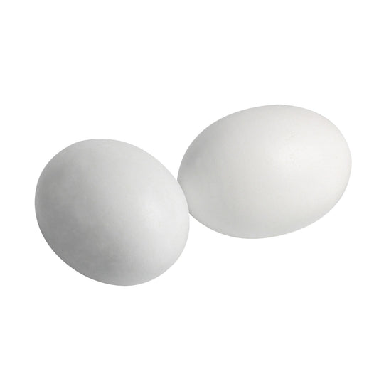 Andux Pack of 6 Wooden Fake Eggs for Easter Christmas MZJJD-01 white