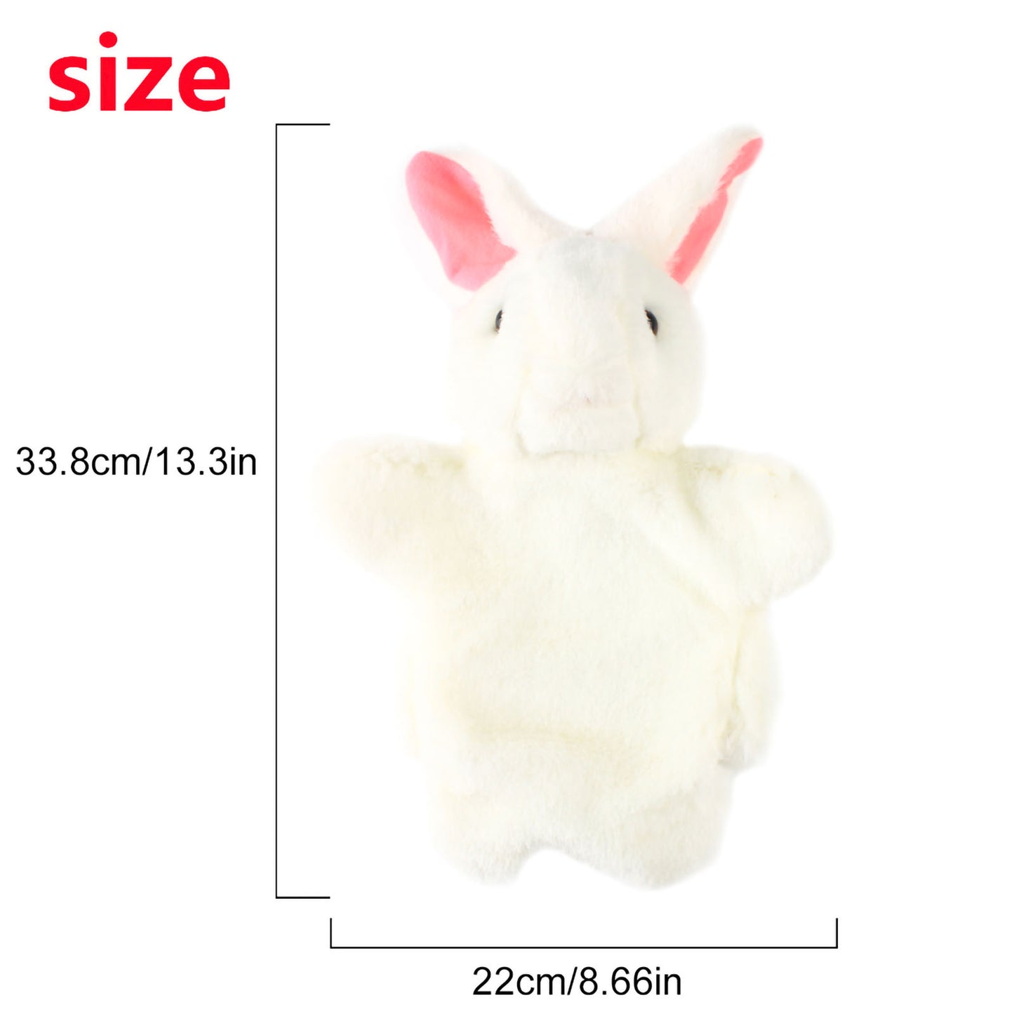 Andux Hand Puppet Stuffed Animal Toy (SO-05 White Rabbit)