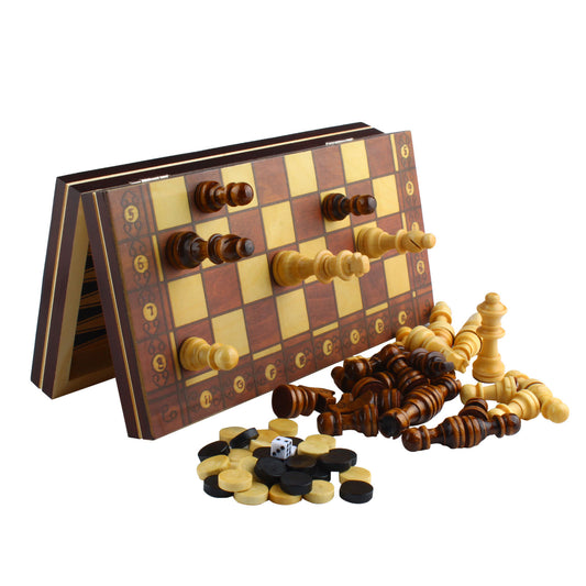 Andux Magnetic Wooden Folding Chess Set GJXQ-03 (13.3 X 13.3 inches)