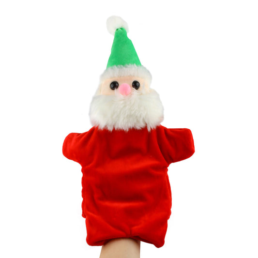 Andux Hand Puppet Soft Stuffed Animal Toy (SO-34 Santa Claus-Red Clothes)