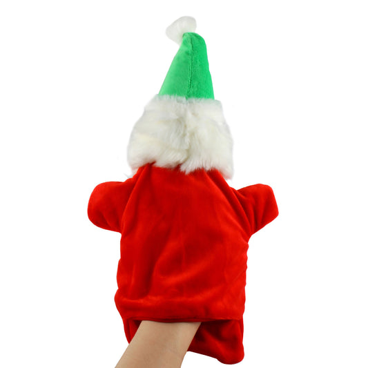 Andux Hand Puppet Soft Stuffed Animal Toy (SO-34 Santa Claus-Red Clothes)