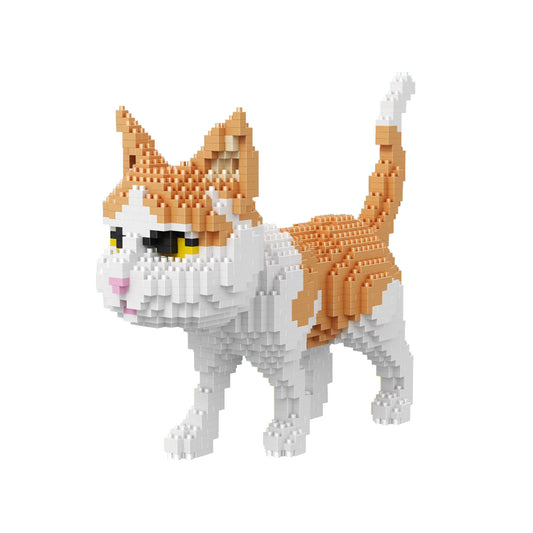 Larcele Building Toy Bricks,1390 Pieces KLJM-05(Orange and White Cat)