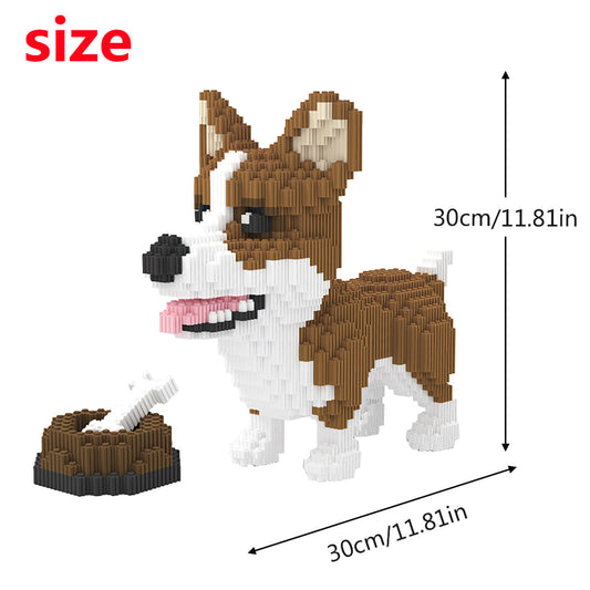 Larcele Dog Building Toy Bricks,4819 Pieces KLJM-02 (Corgi Dog and Food)