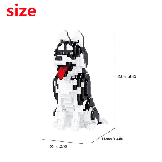 Larcele Mini Building Blocks Animal Set, 753 Pieces KLJM-05(Huskie)