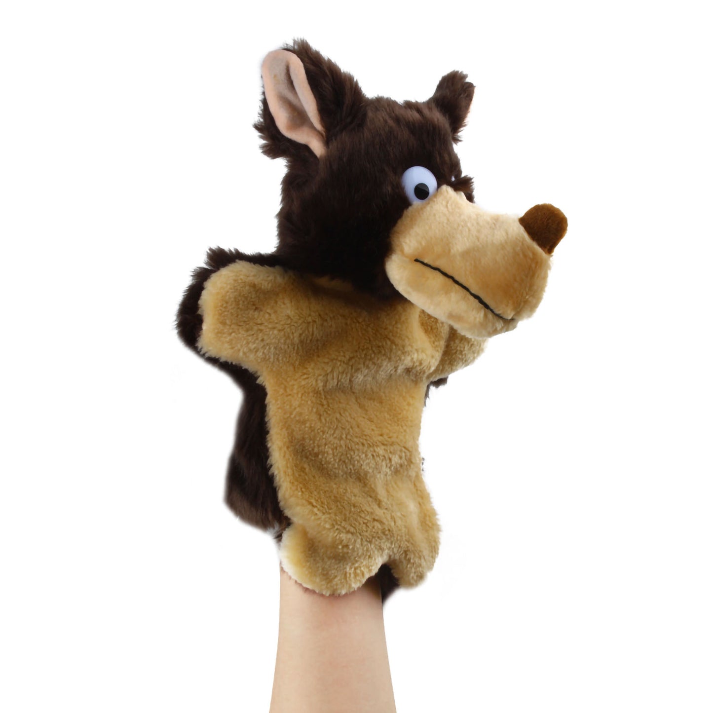 Andux Hand Puppet Soft Stuffed Animal Toy (SO-20 Wolf-Brown )