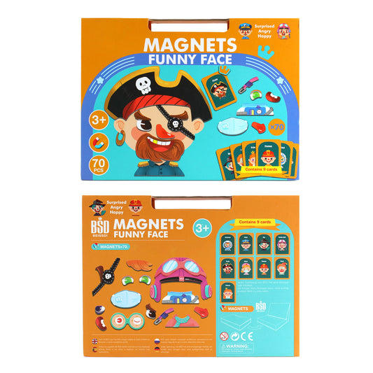 NOOLY Magnetic Jigsaw Puzzles with Storage Case for Kids Age 3+ CLPT-01 (Face-Level 3)