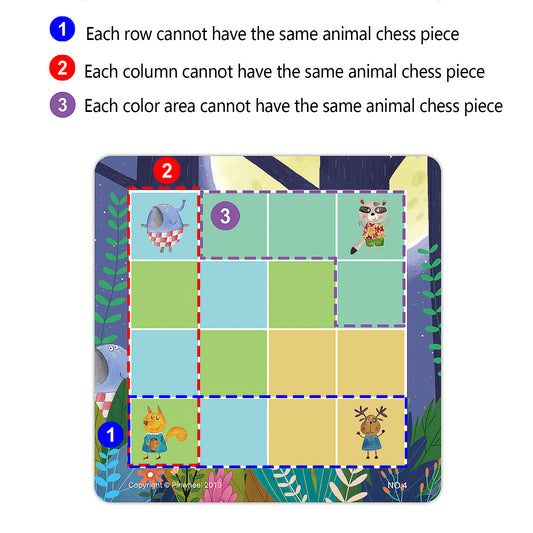 NOOLY Sudoku Puzzle Game Toys,  PW0416 (Logic game-Forest animal)