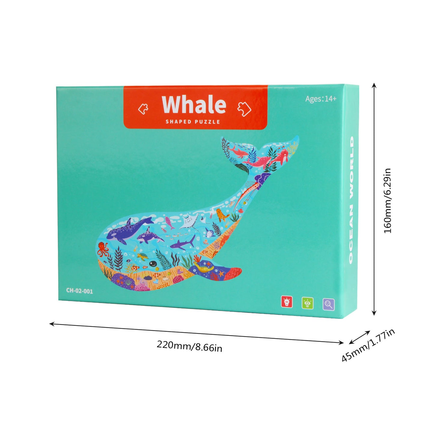 NOOLY 50 Pieces Animal Shaped Jigsaw Puzzles YXPT-01 (Whale)