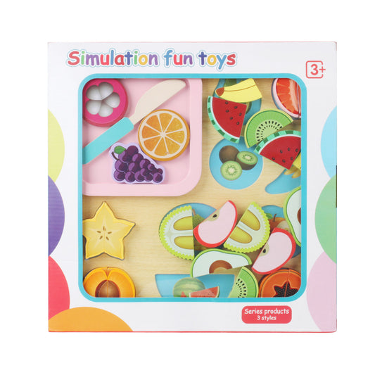 NOOLY Wooden Magnetic Cutting Fruit Toy Role Pretend Play Set QQLPB-01