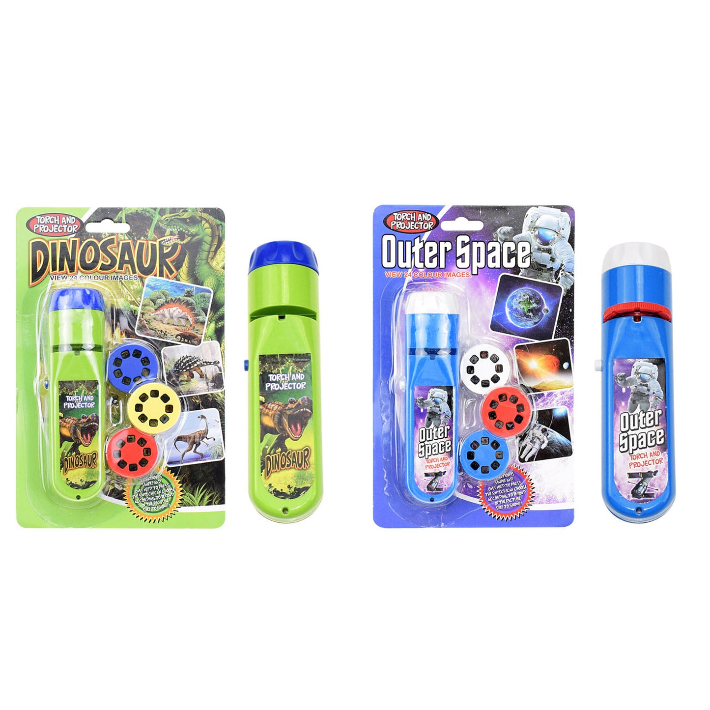 NOOLY Torch Projector Toy for Kids Flashlight Educational Toy 3 + Years Old TYWJ-01 (Dinosaur and Space)